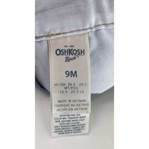 OshKosh B'Gosh Baby‎ Girls Polka Dot Denim Cuffed Shortalls Size 9 Months - Picture 4 of 5